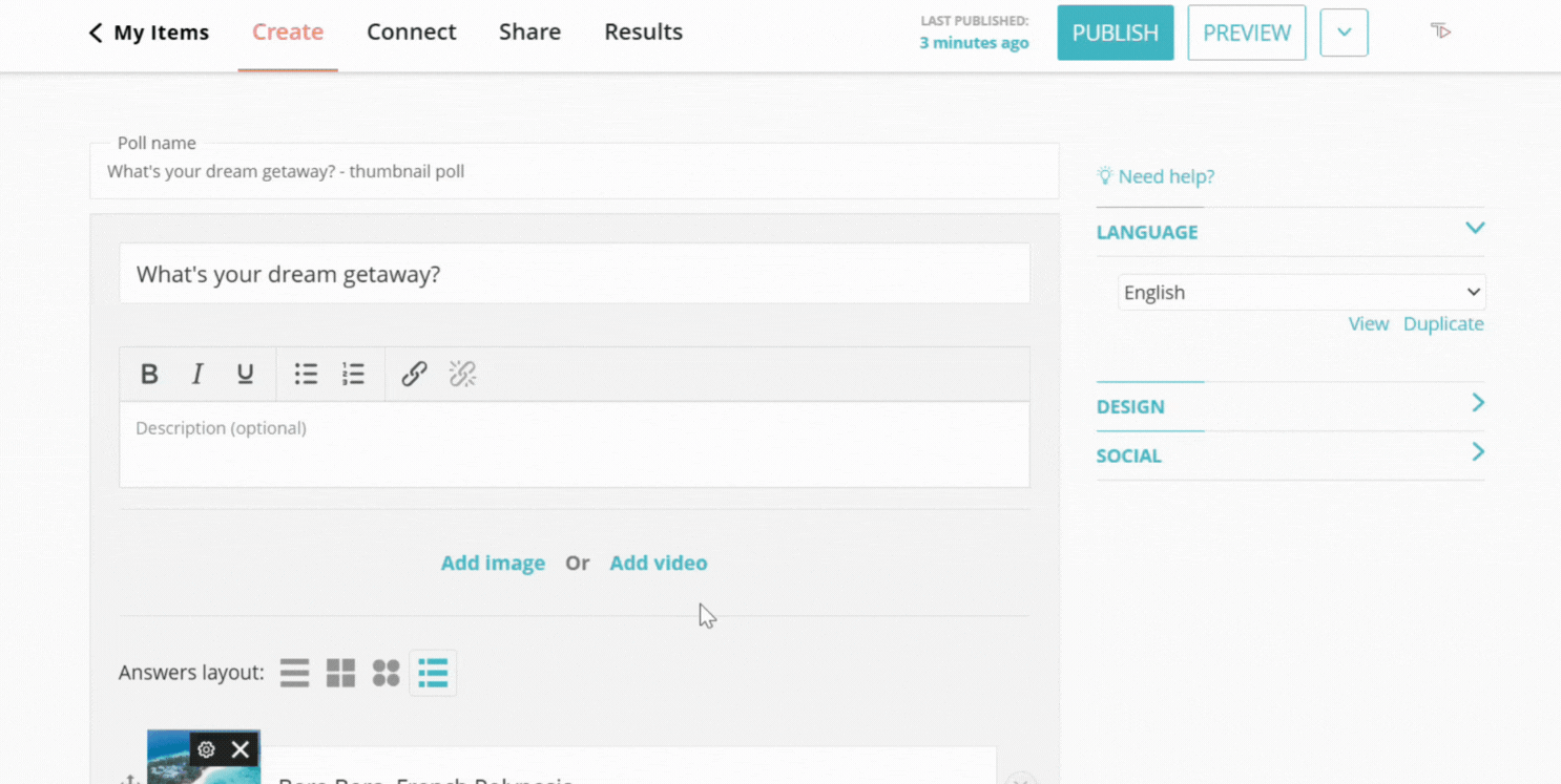 Sharing your Opinion Stage poll is easy.