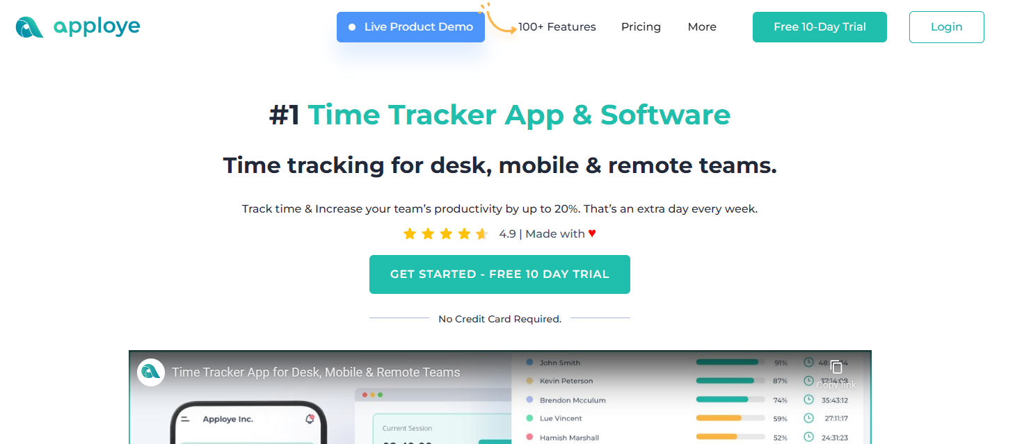 Screenshot of Apploye's homepage, used in a blog post about Black Friday deals.