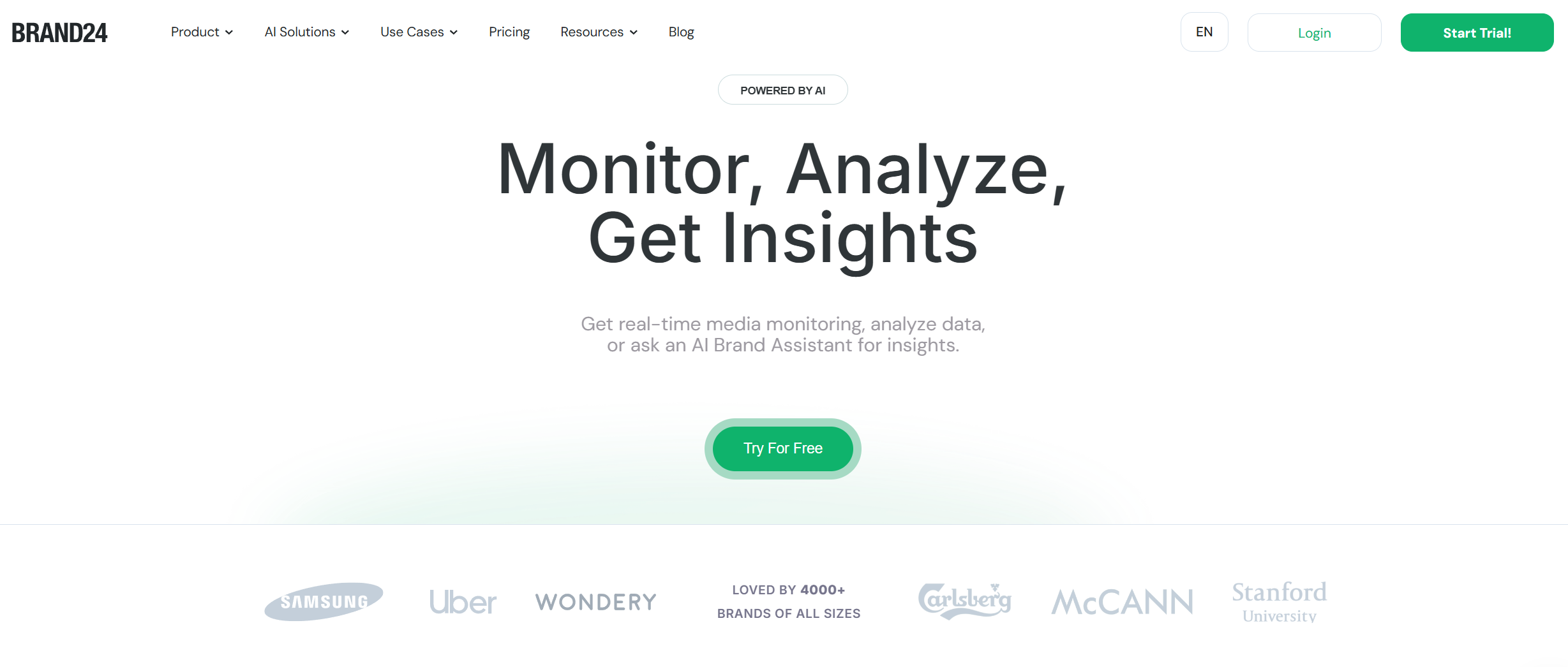 Best AI marketing tools, website Brand24.