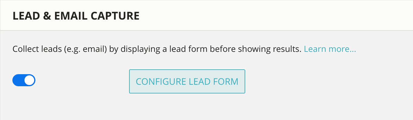 Screenshot of the Opinion Stage settings panel for Lead & Email Capture.