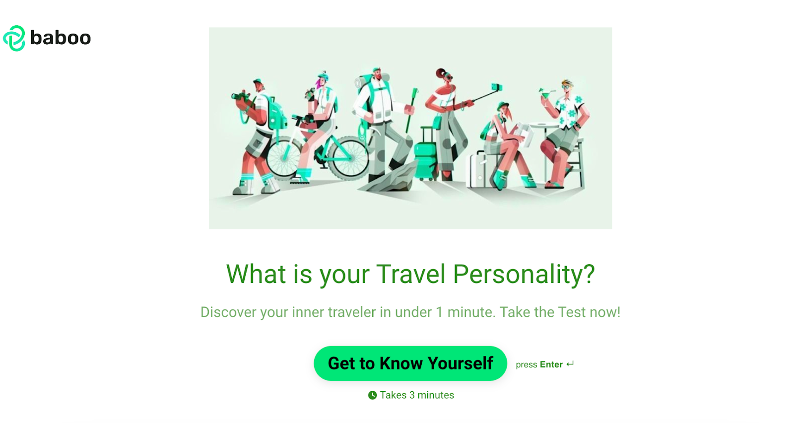 Image showing an example of a fun personality quiz by the brand Baboo.